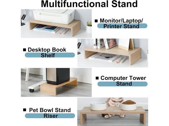 TEAMIX 2 Pack Monitor Stand Riser-20 inch, Wood Monitor Stand, Desktop Organizer TV/Screen/PC/Printer/Laptop Riser, Computer Stand with Keyboard...