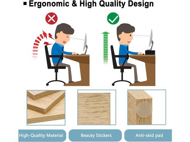 TEAMIX 2 Pack Monitor Stand Riser-20 inch, Wood Monitor Stand, Desktop Organizer TV/Screen/PC/Printer/Laptop Riser, Computer Stand with Keyboard...