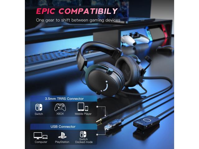 FIFINE PC Gaming Headset, USB Headset with 7.1 Surround Sound, Detachable Microphone, Control Box, 3.5mm Headphones Jack, Over-Ear Wired Headphones...