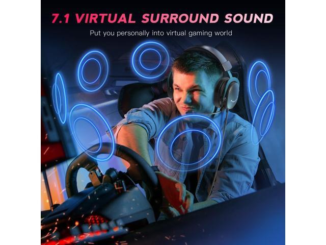 FIFINE PC Gaming Headset, USB Headset with 7.1 Surround Sound, Detachable Microphone, Control Box, 3.5mm Headphones Jack, Over-Ear Wired Headphones...