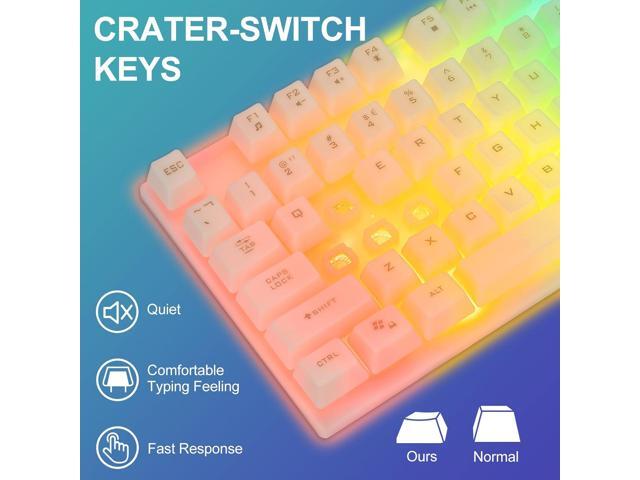 CHONCHOW LED Keyboard and Mouse, 104 Keys Rainbow Backlit Keyboard and 7 Color RGB Mouse, White Gaming Keyboard and Mouse Combo for PC Laptop Xbox...