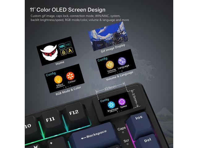 XVX/Womier S-K80 75% Keyboard with Color OLED Display Mechanical Gaming Keyboard, Hot Swappable Keyboard, Gasket Mount RGB Custom Keyboard,...