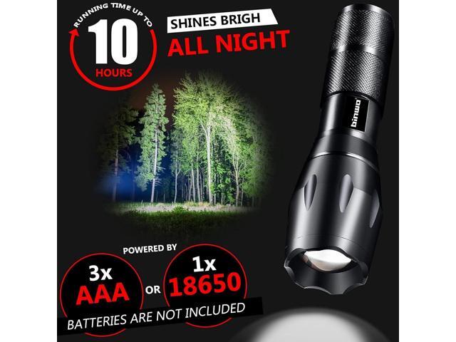 BINWO 2pack Small Zoomable Water-Resistant Tactical LED Flashlights 3000 Lumens -with 5 Modes for Camping/Biking/Hiking/Outdoor/Home/Emergency