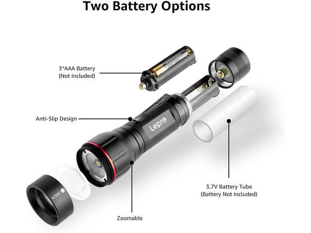 Lepro LED Flashlight with Clip, LE2050 Flashlight High Lumens, 5 Lighting Modes, Zoomable, Waterproof, Lightweight Flashlights for...