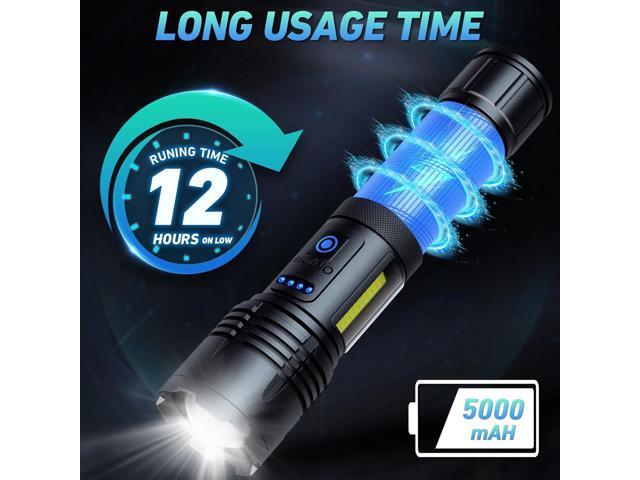 Rechargeable LED Flashlights High Lumen,990,000 Lumens Super Bright Flashlight,Powerful Flash Light 7 Modes with COB Work Light IPX7 Waterproof for...