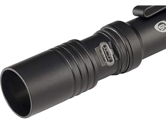 Streamlight 66320 MacroStream USB 500-Lumen 2000 Candela Rechargeable EDC Compact LED Flashlight with USB Cable, Black
