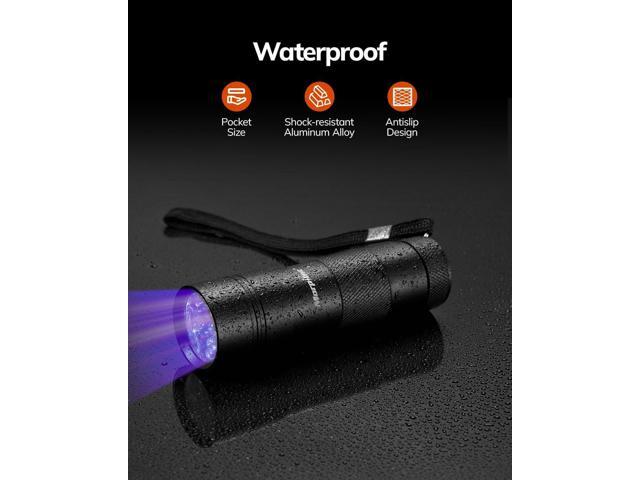 morpilot Black Light, 4 PCS 12 LEDs 395nm UV Blacklight Flashlights Detector for Pets Urine and Stains