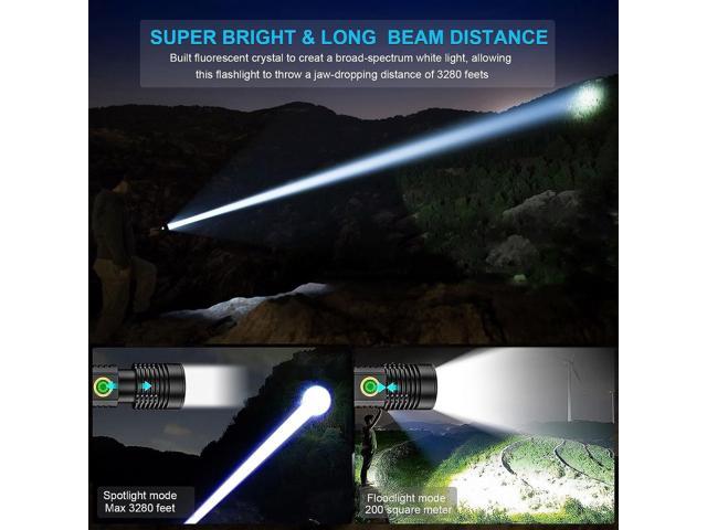 Flashlights High Lumens Rechargeable(Battery Included), Super Bright Powerful Small Magnetic Flashlight, 6 Mode, Zoomable, Waterproof, Handheld...