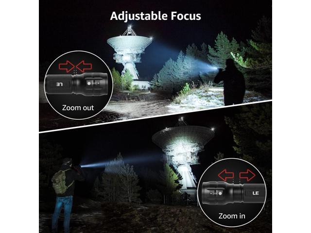 Lighting EVER LED Flashlights High Lumens, Small Flashlight, Waterproof, Adjustable Focus Flash Light for Outdoor, Emergency, Camping, AAA...