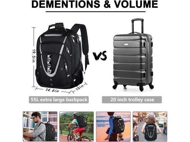 18.4 Laptop Backpack for Men, 55L-60L Extra Large Gaming Laptops Backpack with USB Charger Port, TSA Friendly Flight Approved RFID Anti-theft...