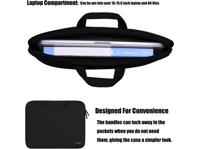15.6 Inch Laptop Sleeve with Extra Pockets - Protective Case for 15-15.6 inch HP, Dell, Acer Laptops