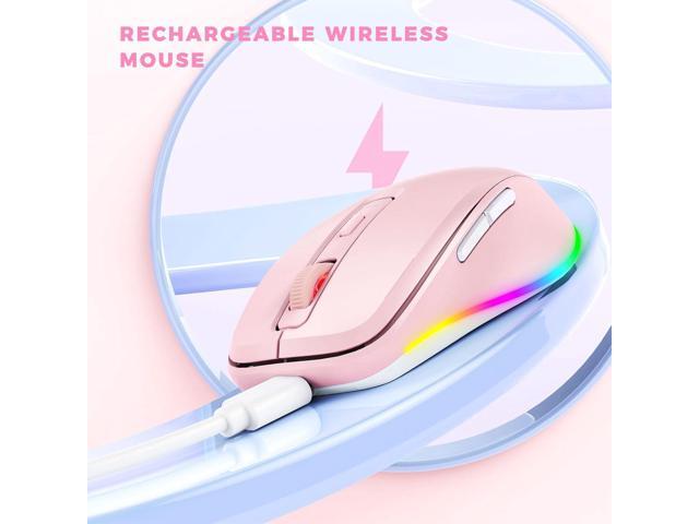 PEIOUS Mouse for Laptop, Wireless Mouse Jiggler - LED Wireless Mice with Build-in Mouse Jiggler Mover, Rechargeable Moving Mouse for Laptop...