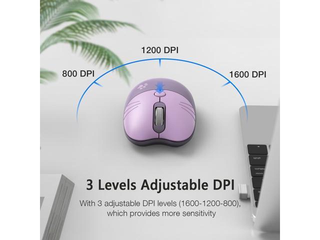 Cute Cat Wireless Mouse, 2.4GHz Wireless Silent Mouse, USB Receiver Plug and Play, 3 Adjustable DPI, Compatible with Notebook, PC, Laptop,...