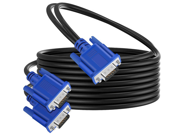 PASOW VGA Splitter Cable Dual Monitor Y Adapter Video Cord 1 Male to 2 Male Screen Duplication Support 1080P Full HD for projectors, HDTVs,...