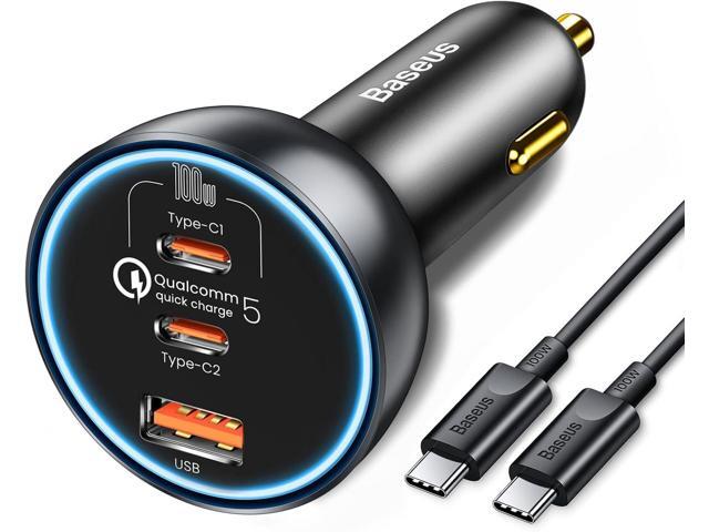 160W USB C Car Charger, Baseus Type C Car Charger, QC5.0 PD3.0 PPS 3 Ports Super Fast Charging Car Phone Charger Adapter for iPhone 15 14 13 Pro,...