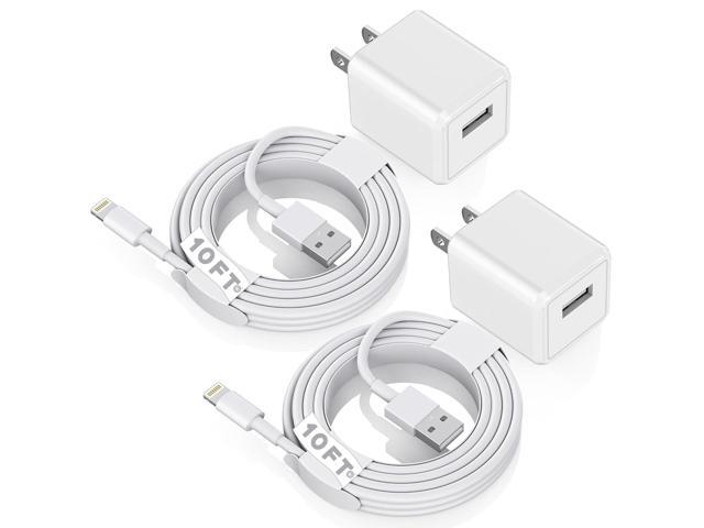iPhone Charger 10ft, [MFi Certified] Long Lightning Cable Data Sync Charging Cords with USB Wall Charger Travel Plug Adapter for iPhone 13 12 11...