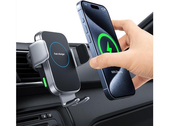 Wireless Car Charger, 15W Auto-Clamping Charger Mount, Air Vent Car Charging Holder for iPhone 15 14 13 12 11 Pro Max Plus Mini X Xr Xs, Samsung...