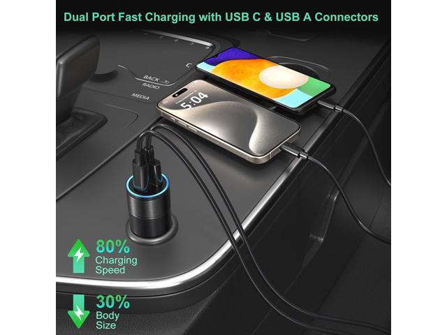 USB C Car Charger 2 Pack, Bangfun 36W Cigarette Lighter Adapter USB Car Charger Fast Charging Dual Port [PD+QC 3.0] 12V Car Phone Chargers for...