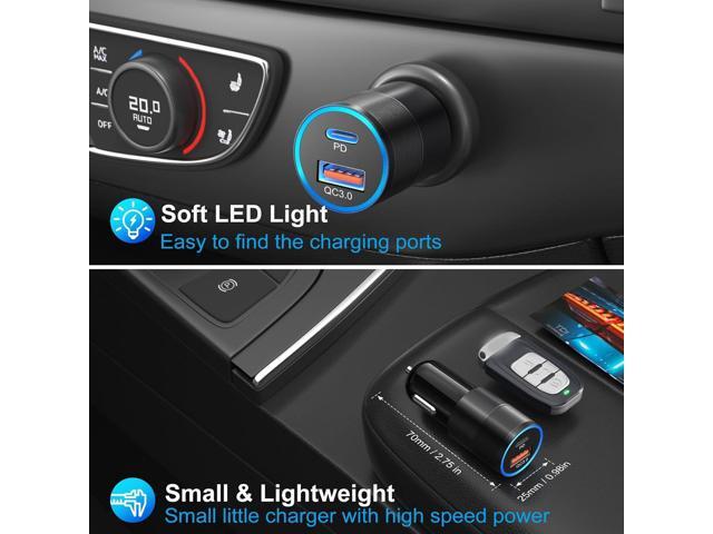 USB C Car Charger 2 Pack, Bangfun 36W Cigarette Lighter Adapter USB Car Charger Fast Charging Dual Port [PD+QC 3.0] 12V Car Phone Chargers for...
