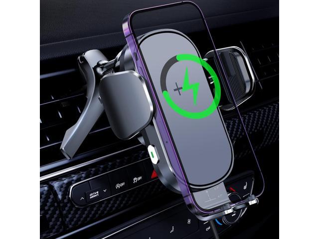 Wireless Car Charger, 15W Fast Charging Car Phone Mount Auto-Clamping Air Vent Car Cell Phone Holder for iPhone 16/15/14/13/12/11 /X/XR/XS /8 Pro...