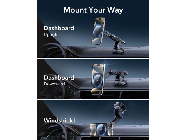 ESR for MagSafe Car Mount Charger, for MagSafe Car Charger, Dashboard/Windshield Magnetic Wireless Car Charger, 360° Rotation, Magnetic Car Phone...