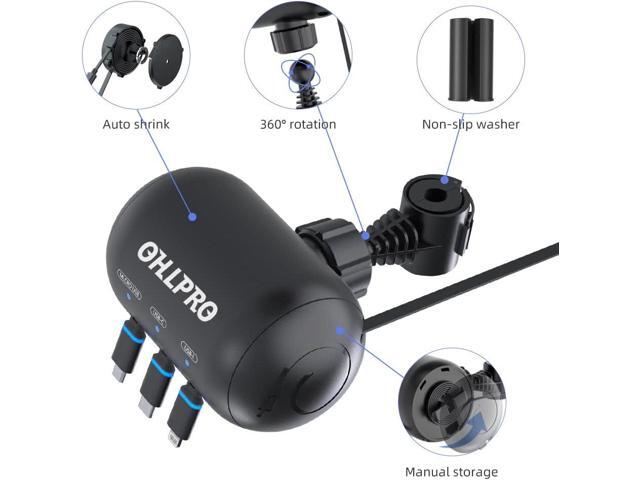 OHLPRO Multi Car Retractable Backseat 3 in 1 Car Charging Station Box Compatible with All Phones iPhone Samsung Uber Taxi Lyft Turo Ride...