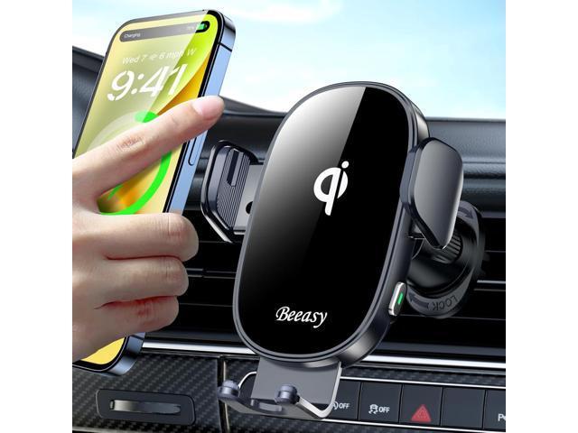Beeasy Wireless Car Charger, 15W Fast Charging Auto Clamping Car Charger Cell Phone Holder Mount Vent for iPhone 15 14 13 12 Pro Max 11 XR XS X,...