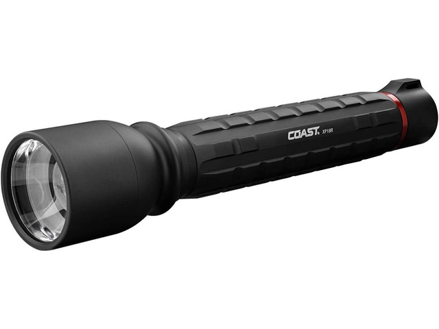 Coast XP18R 3650 Lumen USB-C Rechargeable-Dual Power LED Flashlight with Pure Beam Slide Focus and Top Grade Aluminum Build,Black, 30323