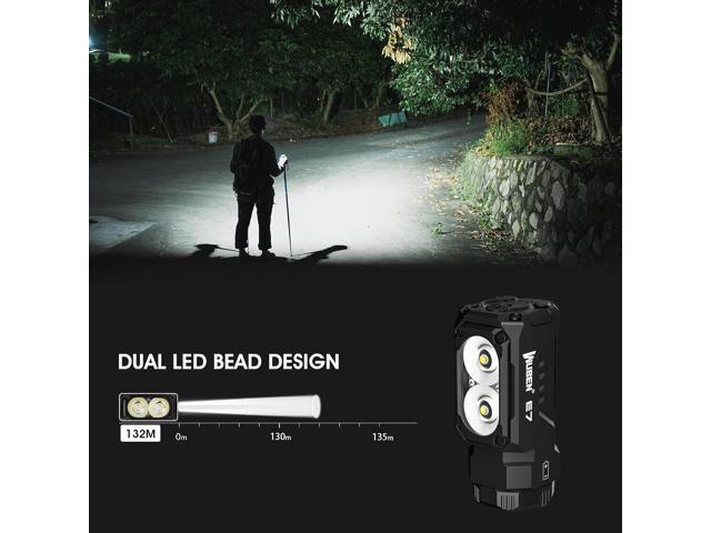 WUBEN E7 1800 Lumen Rechargeable Mini Flashlight with Magnet - Super Bright 6 Modes EDC Flashlight, Typ-C Rechargeable LED; IP68 Pocket Flashlight...