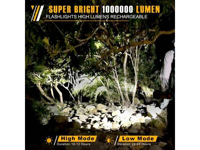 Flashlights High Lumens Rechargeable, 1000,000LM LED Rechargeable Flashlights, IP68 Waterproof Linterna Recargable, 10000mAh Long Lasting...