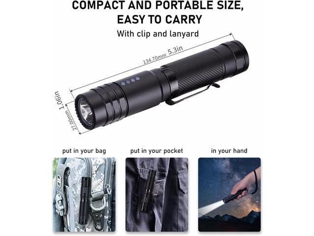 Rechargeable Flashlights 3000 Lumen, Super Bright Flashlight Rechargeable USB-C, Portable LED Flash Light 5 Modes, IPX6 Waterproof, Powerful...