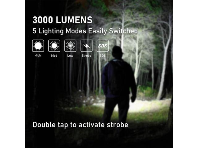 Rechargeable Flashlights 3000 Lumen, Super Bright Flashlight Rechargeable USB-C, Portable LED Flash Light 5 Modes, IPX6 Waterproof, Powerful...