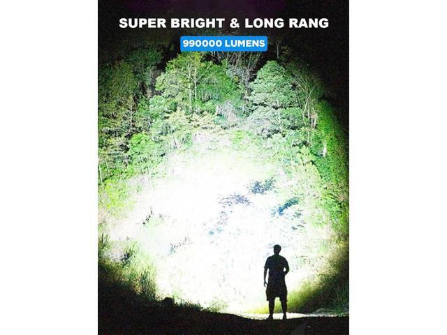 Flashlights High Lumen Rechargeable, 990,000 Lumens Super Bright LED Flashlight, High Powered Flash Light with 5000 mAh Capacity, Waterproof...