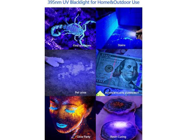 Black Light UV Flashlight Rechargeable, 3in1 Super Bright Tactical Flashlights LED UV Black Light &Redlight, 2000Lumen 7Modes, Zoomable, Waterproof...