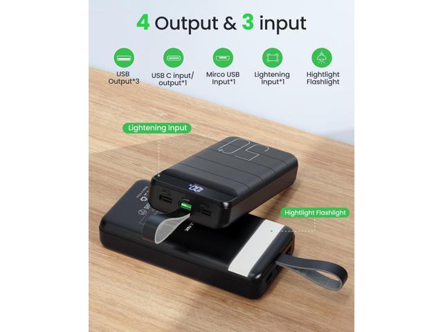 Power Bank Fast Charging 50000mAh - 22.5W Portable Charger USB C Quick Charge with 4 Outputs & 3 Inputs LED Display Huge Capacity External Battery...
