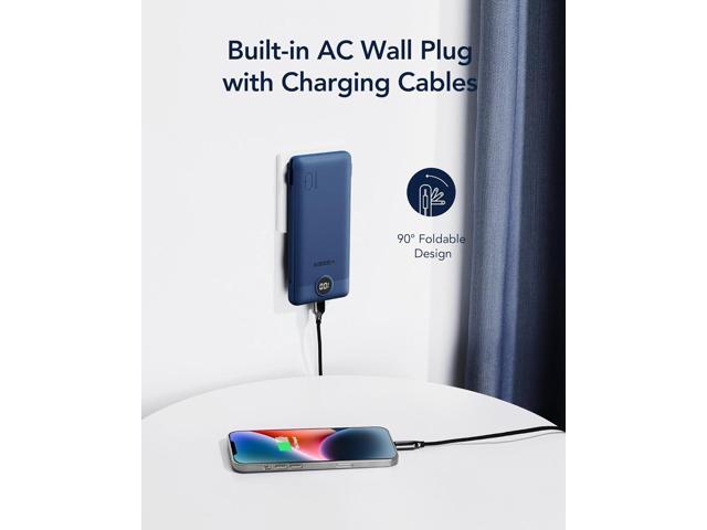 VEGER Portable Charger for iPhone with Built in Cables and Wall Plug, 10000mah Slim Fast Charging USB C Power Bank, Travel Essential Battery Pack...