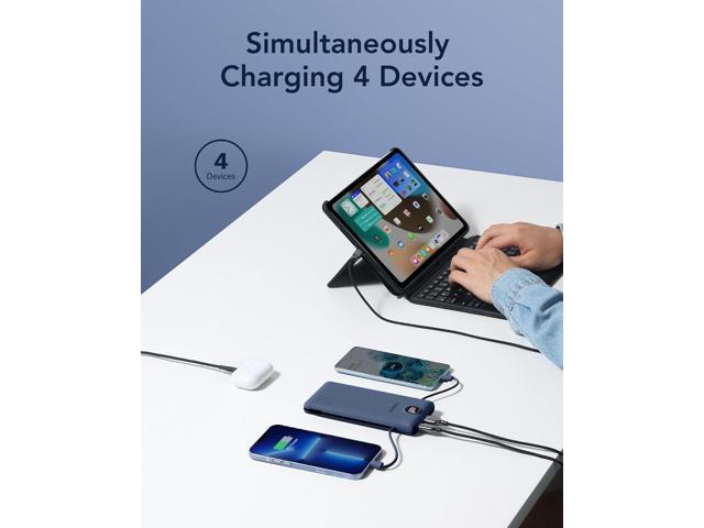 VEGER Portable Charger for iPhone with Built in Cables and Wall Plug, 10000mah Slim Fast Charging USB C Power Bank, Travel Essential Battery Pack...