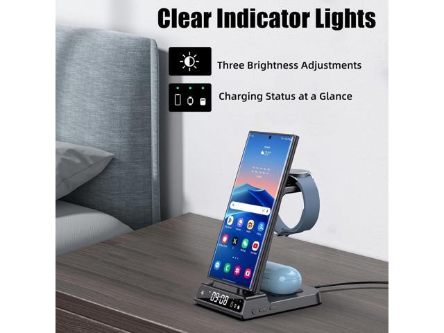 Wireless Charger for Samsung Charging Station, 3 in 1 Android Phone Wireless Charger for Samsung Galaxy S24 Ultra/S23 Ultra/Z Flip 5/Fold 5/Bud,...