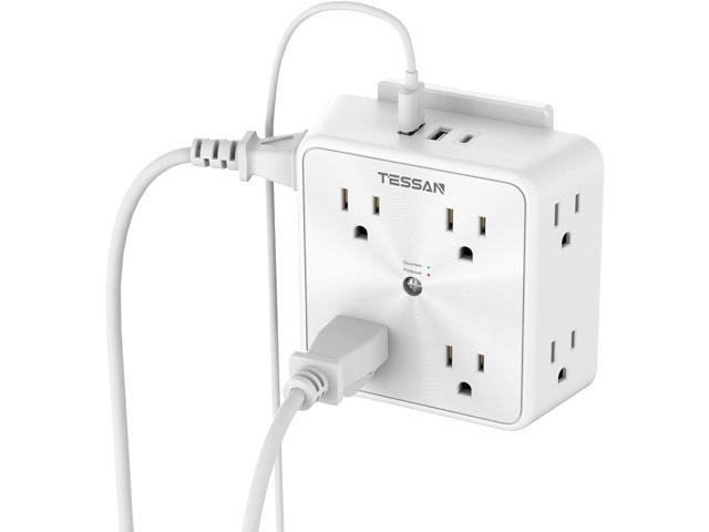 Surge Protector 8 Outlet Extender, TESSAN Multi Outlet Splitter with 3 USB Wall Charger (1 USB C Port), 3-Sided Multiple Plug Power Strip 1700J,...