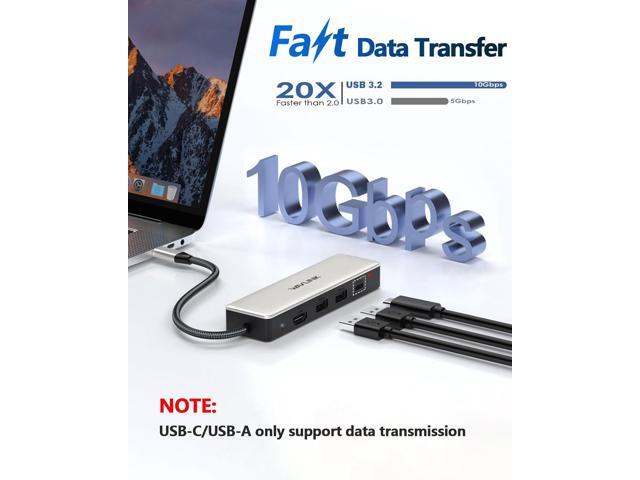 USB C Hub 2.5G Ethernet, WAVLINK 10Gbps USB C 3.2 Hub with 100W Power Delivery, 4K@120Hz HDMI 2.1, 3*USB3.2 Gen 2, 2.5G RJ45 Ports, Fit for MacBook...