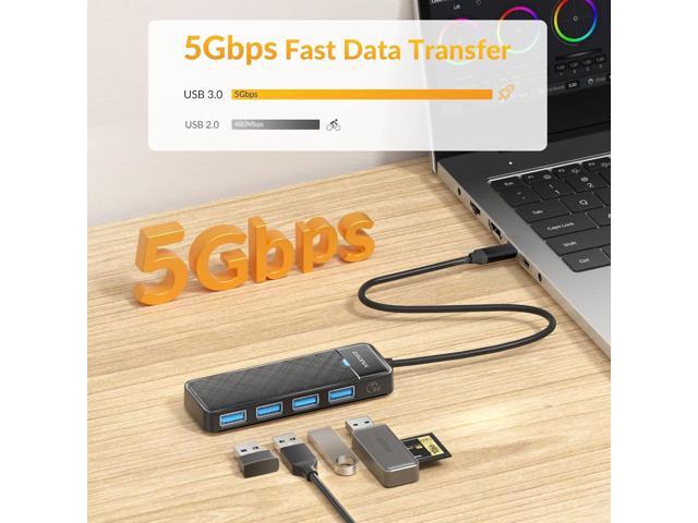 iDsonix USB C Hub 4 Ports, 5Gbps USB C to USB 3.0 Hub Adapter with 4 USB 3.0 Ports, USB C Splitter for MacBook, Mac Pro, iMac, Windows/Mac OS,...