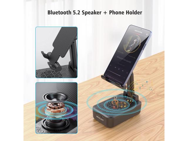 ZEALOT Cell Phone Stand with Wireless Bluetooth Speaker, Phone Holder and Wireless Induction Speaker Amplifier Dock Compatible with...