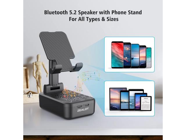 ZEALOT Cell Phone Stand with Wireless Bluetooth Speaker, Phone Holder and Wireless Induction Speaker Amplifier Dock Compatible with...