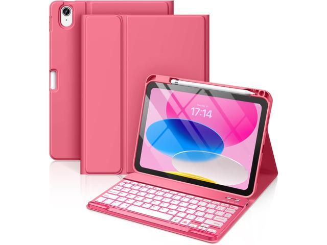 iPad 10th Generation Case with Keyboard 10.9 Inch - 7 Colors Backlit Wireless Detachable Folio Keyboard Cover with Pencil Holder for New iPad 10th...
