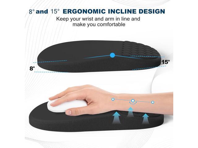 Ergonomic Mouse Pad and Keyboard Wrist Rest with Massage Design, Space-Saving Mouse Pad Wrist Support, Memory Foam Wrist Rest with Non-Slip PU Base...