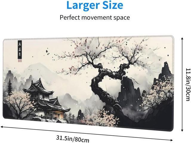 Japanese Mouse Pad, Large Japanese Desk Mat, XL Anime Gaming Keyboard Mat, Non-Slip Rubber Base, Big Extended Desk Protector for Home Office,...