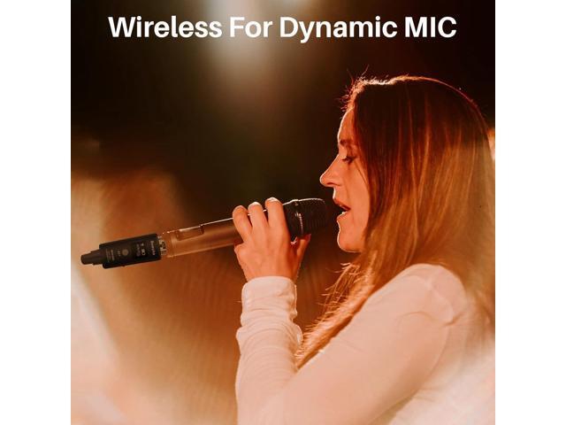 Wireless Transmitter And Receiver For Dynamic Microphones And Music Sources, UHF Wireless XLR Adapter System, 48k Frequency Signal Transmission,USB...