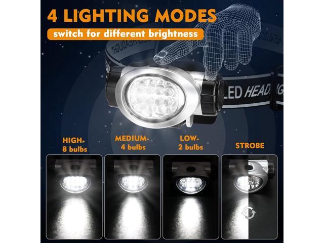 EverBrite 5-Pack LED Headlamp, 4 Lighting Modes, Pivoting Head with Adjustable Headband, Perfect for Running, Camping and Hiking, Batteries Included