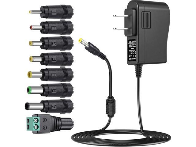 SoulBay 12V 2A Power Supply Regulated 12 Volt DC Power Adapter with 8 Tips, DC12V 0-2000mA Charger Transformer Replacement, 8.2FT Cord