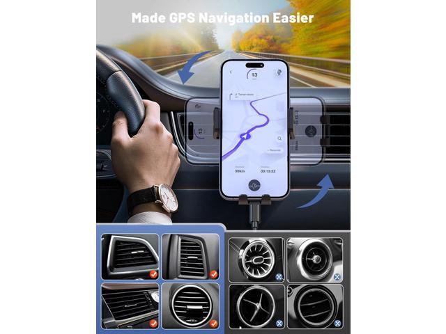 Wireless Car Charger, MOKPR Auto-Clamping Car Mount 15W/10W/7.5W Fast Charging Air Vent Car Phone Mount Compatible with iPhone 15/14/13/13 Pro/12...